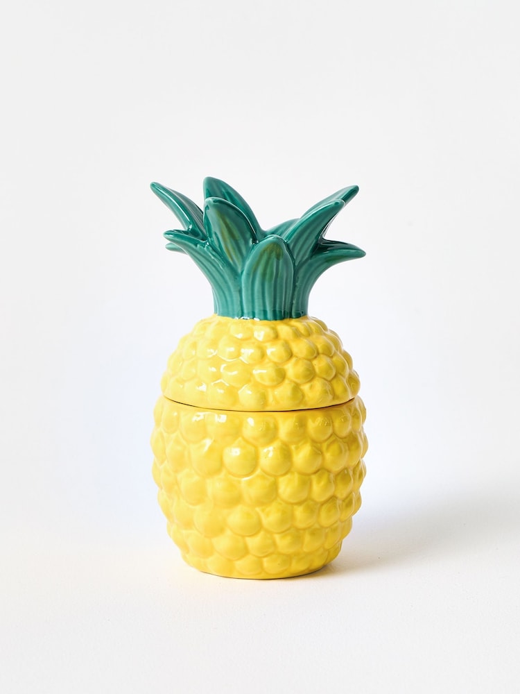 Oliver Bonas Yellow Pineapple Ceramic Candle - Image 1 of 6