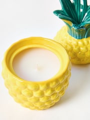 Oliver Bonas Yellow Pineapple Ceramic Candle - Image 3 of 6