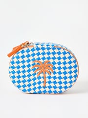 Oliver Bonas Blue Woven Chequerboard Tiered Jewellery Box - Image 1 of 5