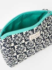 Oliver Bonas Black Daisy Chequerboard Quilted Wash Bag - Image 3 of 5