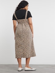 Simply Be Animal Midaxi Denim Pinafore 100% Cotton Dress - Image 3 of 5