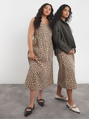 Simply Be Animal Midaxi Denim Pinafore 100% Cotton Dress - Image 5 of 5