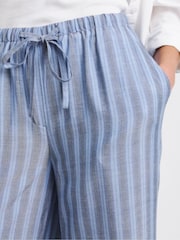 Simply Be Blue Wide Fit Tie Waist Wide Leg Trousers - Image 3 of 4