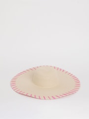 JD Williams Natural Raffia Wide Straw Hat - Image 1 of 4