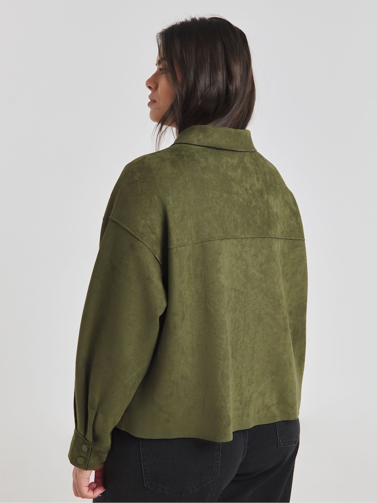 Simply Be Suedette Cropped Shacket - Imagen 2 de 4 Simply Be Suedette Cropped Shacket - Imagen 2 de 4