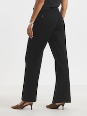 Simply Be Black Wide Fit Tie Front Wide Leg Jeans - Image 4 of 4