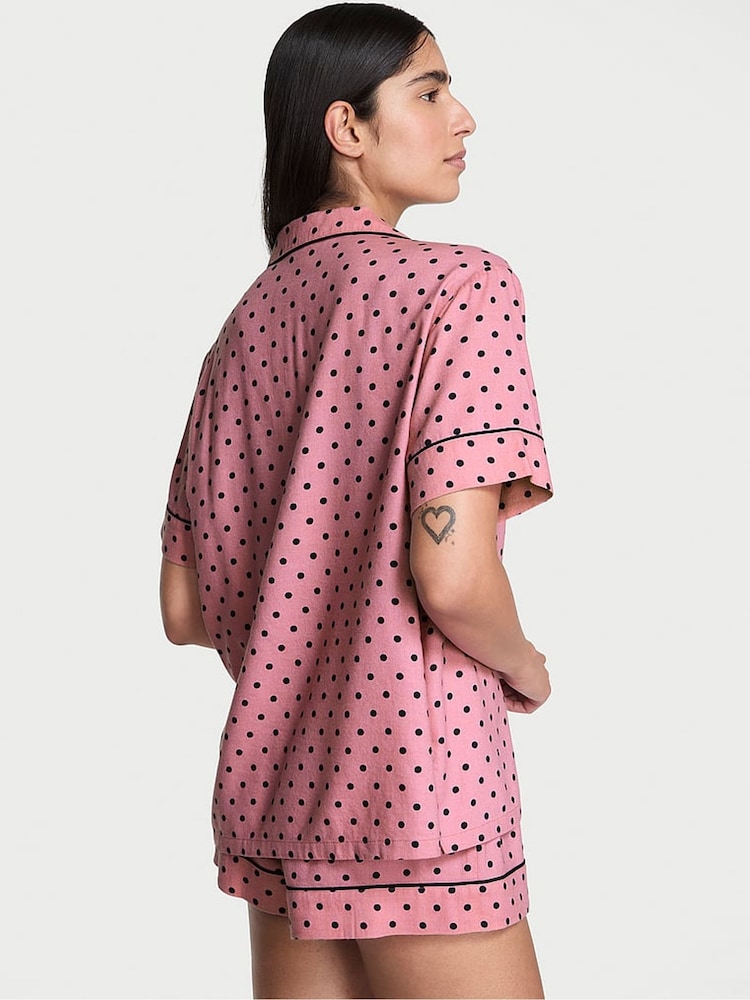 Victoria's Secret Asprin Dot Pink Flannel Short Pyjamas Set - Image 3 of 3 Victoria's Secret Asprin Dot Pink Flannel Short Pyjamas Set - Image 3 of 3