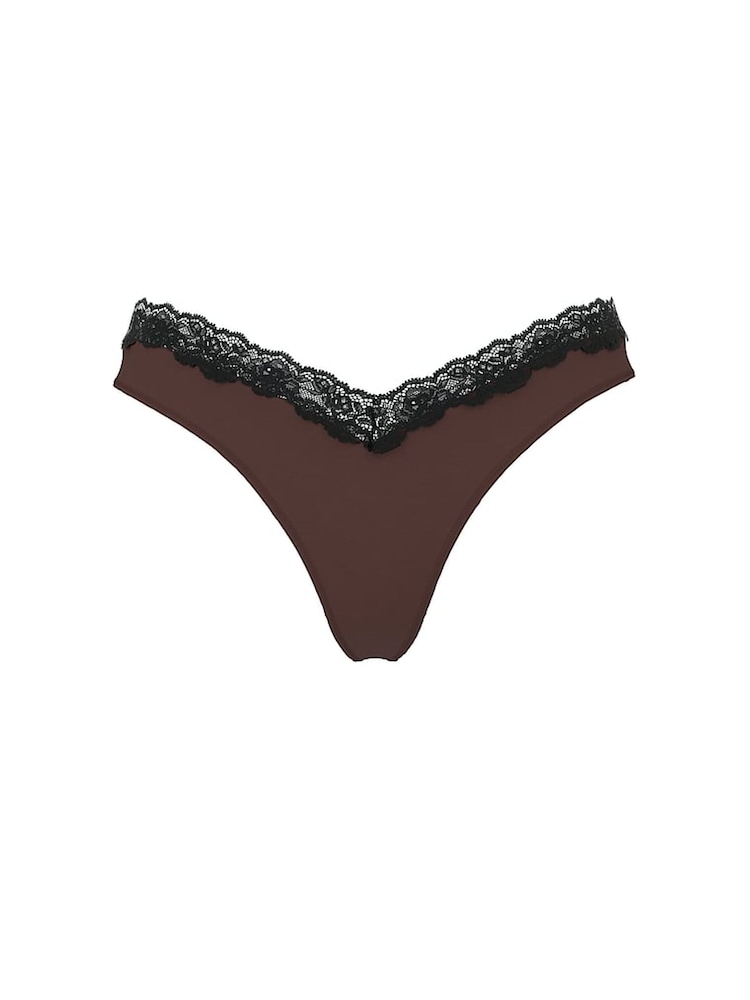 Victoria's Secret Ganache Nude Thong Lace Trim Knickers - Image 4 of 4 Victoria's Secret Ganache Nude Thong Lace Trim Knickers - Image 4 of 4