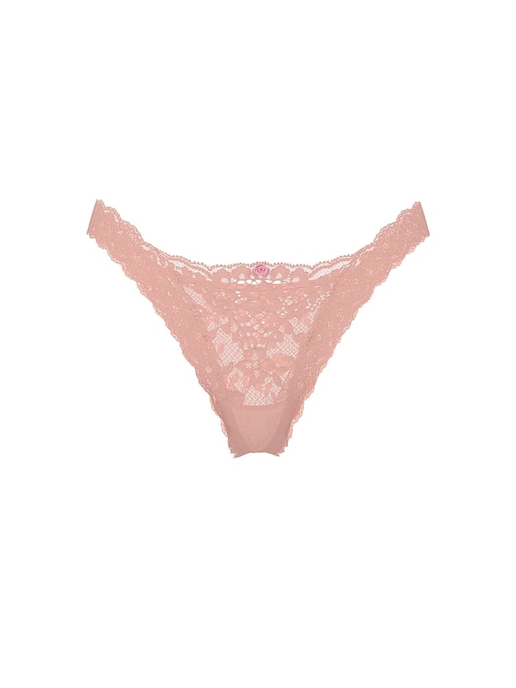 Victoria's Secret Royal Pink Brazilian Lace Knickers - Image 2 of 2 Victoria's Secret Royal Pink Brazilian Lace Knickers - Image 2 of 2