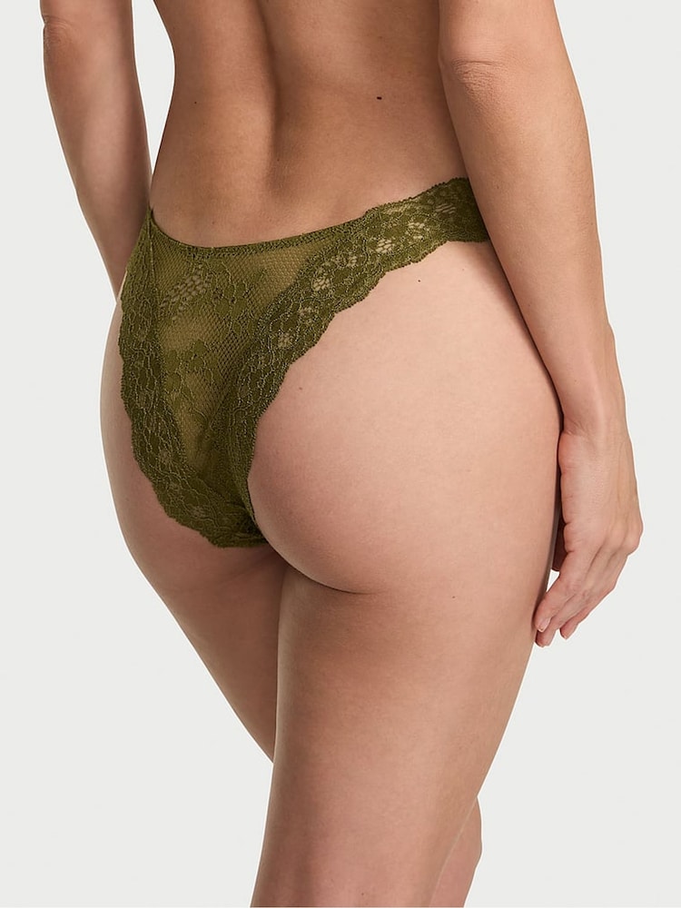 Victoria's Secret Green Chameleon Brazilian Lace Knickers - Image 2 of 4 Victoria's Secret Green Chameleon Brazilian Lace Knickers - Image 2 of 4