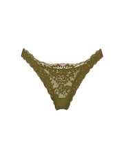 Victoria's Secret Green Chameleon Brazilian Lace Knickers - Image 4 of 4