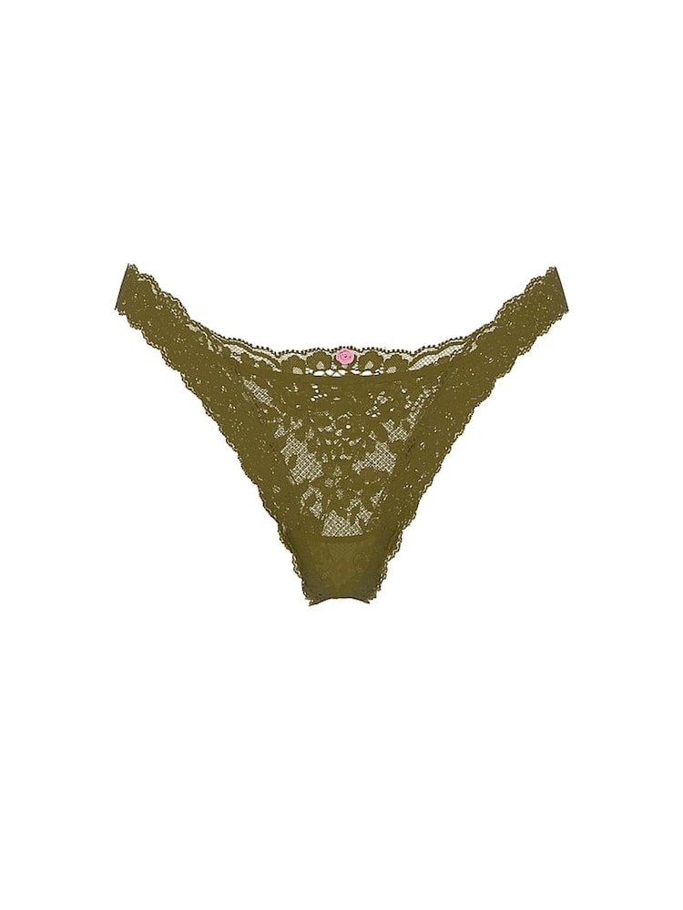Victoria's Secret Green Chameleon Brazilian Lace Knickers - Image 4 of 4