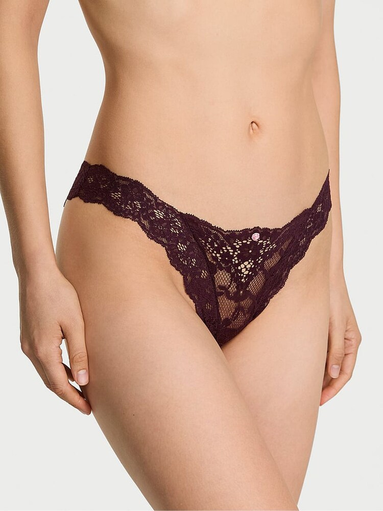 Victoria's Secret Winter Wine Red Brazilian Lace Knickers - Image 1 of 4