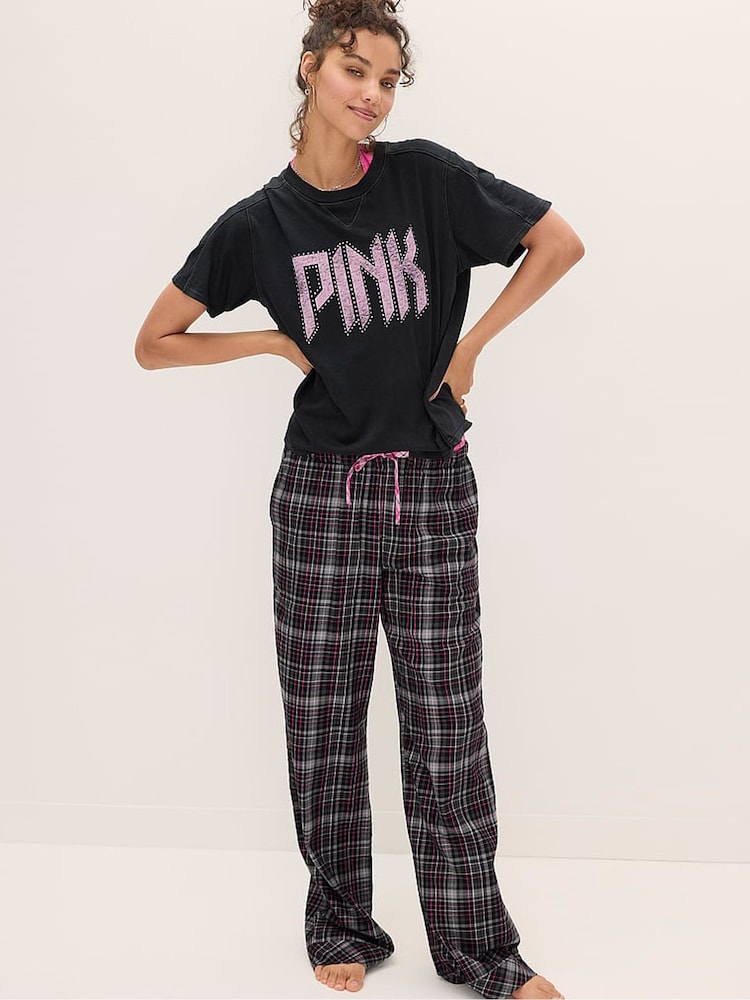 Victoria's Secret PINK Black Boyfriend Pyjama Bottoms - Image 3 of 3