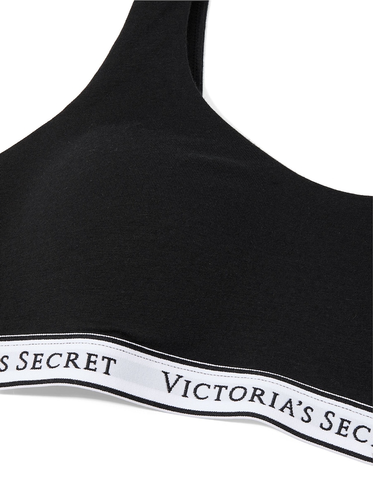 Victoria's Secret Black Cotton Wireless Scoop Bralette - Image 4 of 4 Victoria's Secret Black Cotton Wireless Scoop Bralette - Image 4 of 4