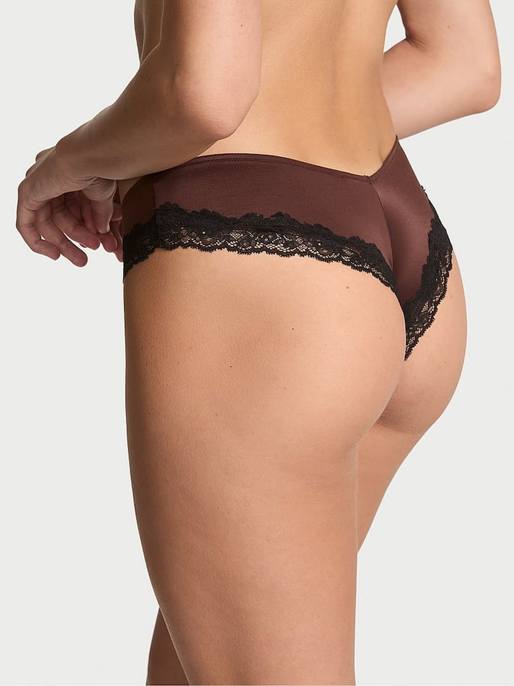 Victoria's Secret Ganache Nude Cheeky Lace Trim Knickers - Image 2 of 3
