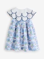 Azul - Vestido con cuello (3 meses -7 años) - Imagen 2 de 3