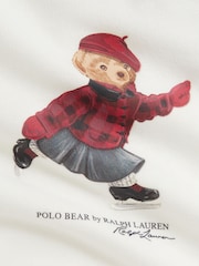 Polo Ralph Lauren Cream Girls Skate Bear Knit Pleat Dress - Image 3 of 3