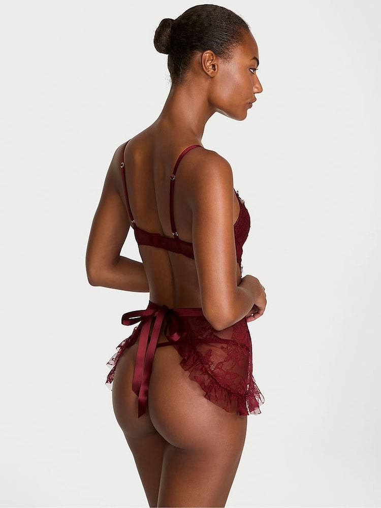 Victoria's Secret Sangria Red Apron Babydoll Set - Image 2 of 5 Victoria's Secret Sangria Red Apron Babydoll Set - Image 2 of 5