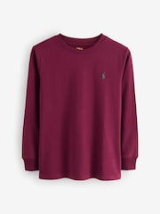 Polo Ralph Lauren Red Boys Cotton Jersey Long Sleeve T-Shirt - Image 1 of 1