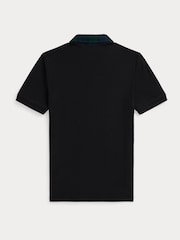 Polo Ralph Lauren Black Tartan Contrast Collar Polo Jumper - Image 2 of 2