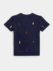 Polo Ralph Lauren Blue Baby All-Over Pony Logo Pique T-Shirt - Image 3 of 3