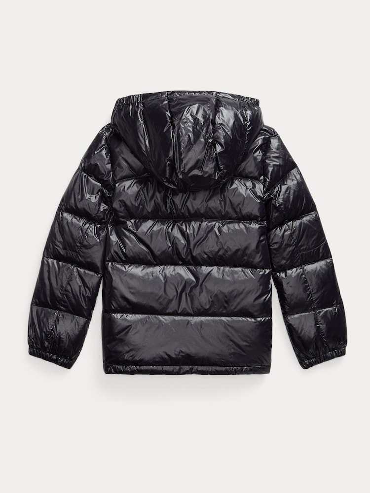Polo Ralph Lauren Black Shiny Down Puffer Jacket - Image 2 of 3