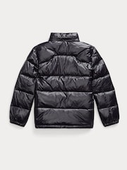Polo Ralph Lauren Black Shiny Down Puffer Jacket - Image 3 of 3