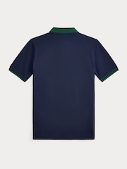 Polo Ralph Lauren Blue Boys Bear Contrast Collar Polo Shirt - Image 2 of 2