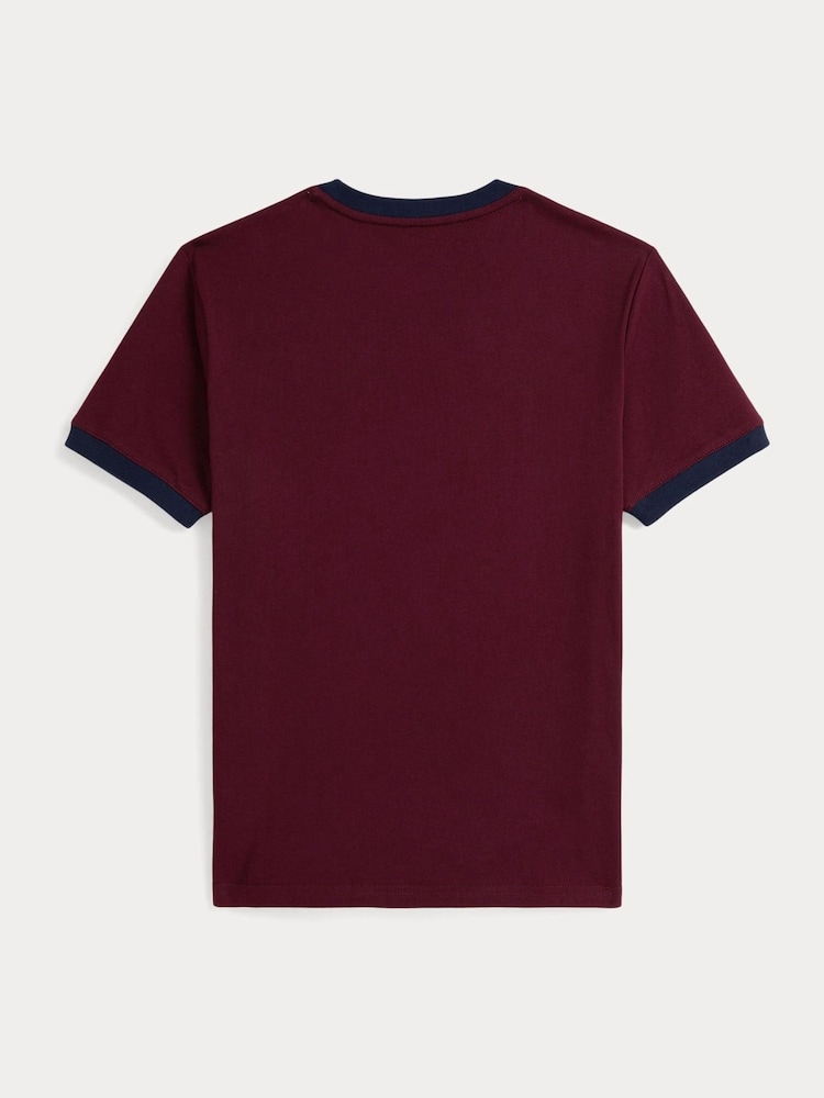 Polo Ralph Lauren Red Boys Bear Graphic Print Contrast Ringer T-Shirt - Image 2 of 2 Polo Ralph Lauren Red Boys Bear Graphic Print Contrast Ringer T-Shirt - Image 2 of 2