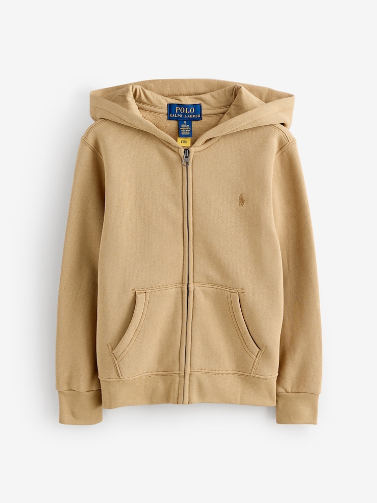 Polo Ralph Lauren Natural Boys Zip Through Jersey Hoodie - Image 1 of 1