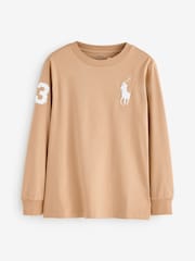Polo Ralph Lauren Natural Boys Varsity Style Long Sleeve T-Shirt - Image 1 of 1