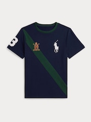 Polo Ralph Lauren Blue Boys Contrast Varsity Style T-Shirt - Image 1 of 2