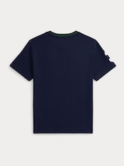 Polo Ralph Lauren Blue Boys Contrast Varsity Style T-Shirt - Image 2 of 2