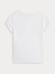 Polo Ralph Lauren White Girls Embroidered Logo Jersey T-Shirt - Image 1 of 2