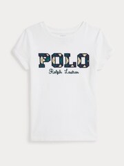 Polo Ralph Lauren White Girls Embroidered Logo Jersey T-Shirt - Image 2 of 2