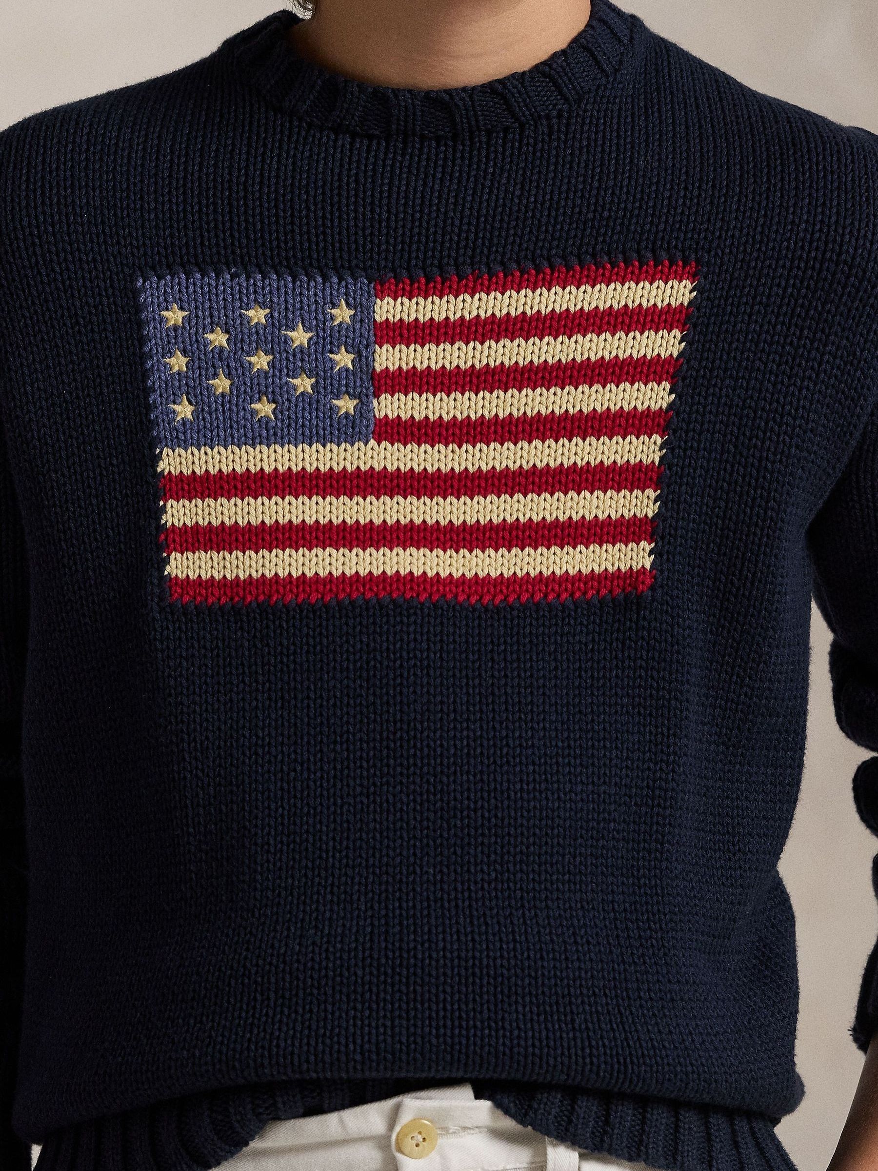 Buy Polo Ralph Lauren Blue Flag Icon Knit Jumper from Next USA