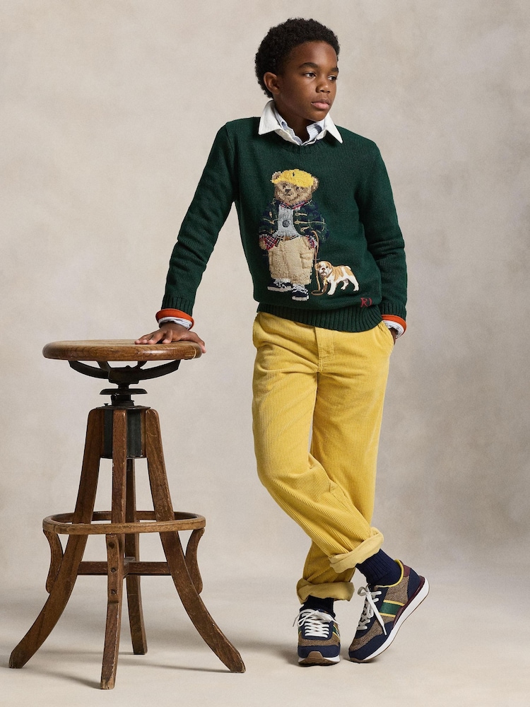 Polo Ralph Lauren Blue Boys Bear Knit Jumper - Image 2 of 5 Polo Ralph Lauren Blue Boys Bear Knit Jumper - Image 2 of 5