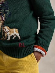 Polo Ralph Lauren Blue Boys Bear Knit Jumper - Image 3 of 5