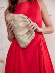 Mint Velvet Gold Metallic Clutch Bag - Image 2 of 6