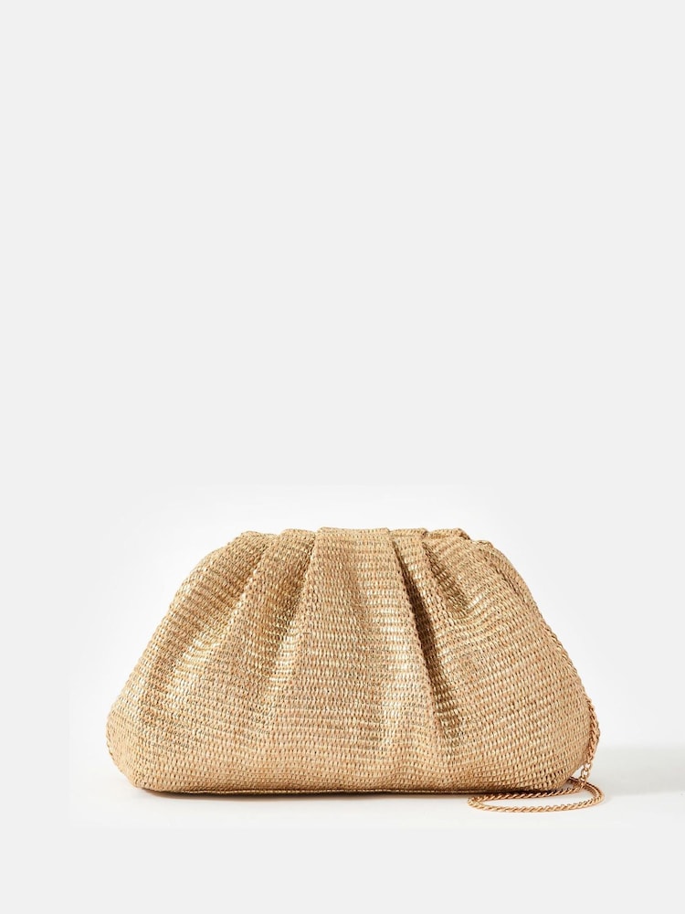 Mint Velvet Gold Metallic Clutch Bag - Image 3 of 6