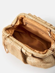 Mint Velvet Gold Metallic Clutch Bag - Image 6 of 6