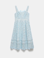 Mint Velvet Blue Lace Midi Dress - Image 7 of 10