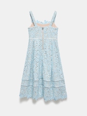 Mint Velvet Blue Lace Midi Dress - Image 9 of 10