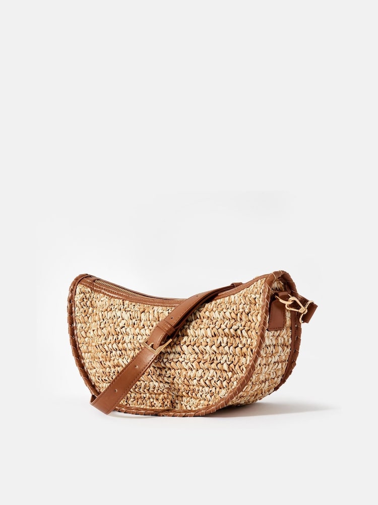Mint Velvet Natural Woven Crossbody Bag - Image 2 of 4
