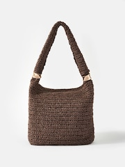 Mint Velvet Brown Woven Shoulder Bag - Image 3 of 6
