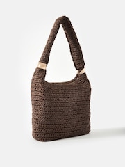 Mint Velvet Brown Woven Shoulder Bag - Image 4 of 6