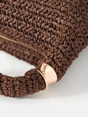 Mint Velvet Brown Woven Shoulder Bag - Image 6 of 6