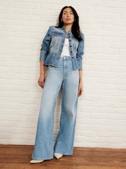 Mint Velvet Blue Wide Leg 100% Cotton Jeans - Image 3 of 6