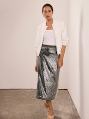 Mint Velvet Sequin Midi Skirt - Изображение 5 из 7